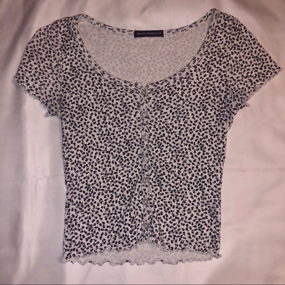 Brandy Melville Floral Zelly Top